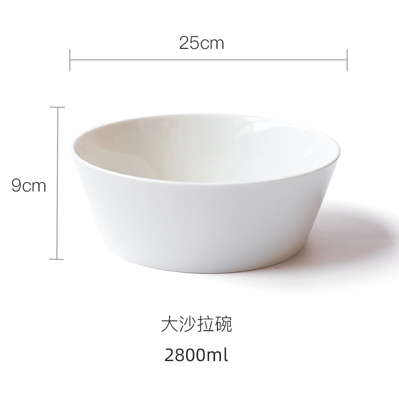 Bát canh lớn khách sạn màu trắng bát canh cá luộc cỡ lớn gia dụng gốm sứ phong cách châu âu bát salad dung tích lớn cá tính sáng tạo
