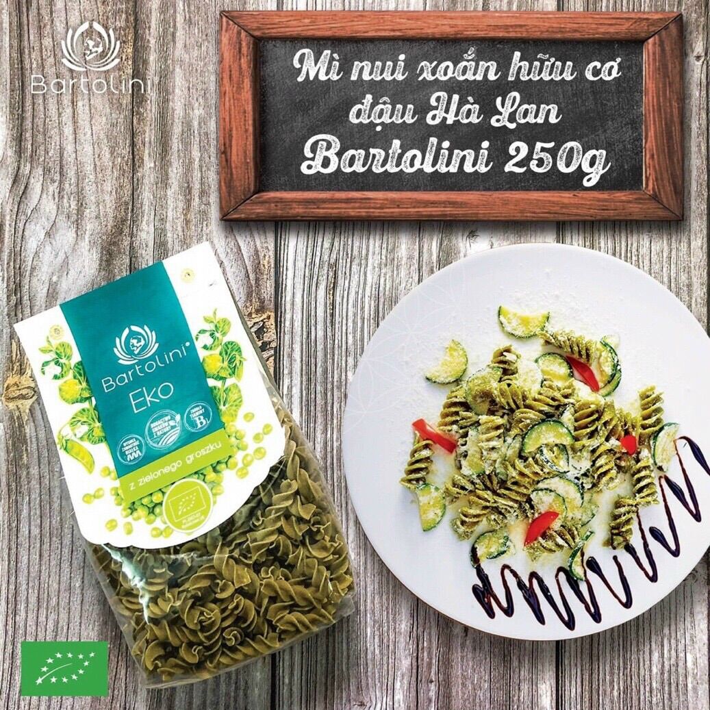 [HCM]Mì nui xoắn hữu cơ đậu lăng đỏ Bartolini 250g