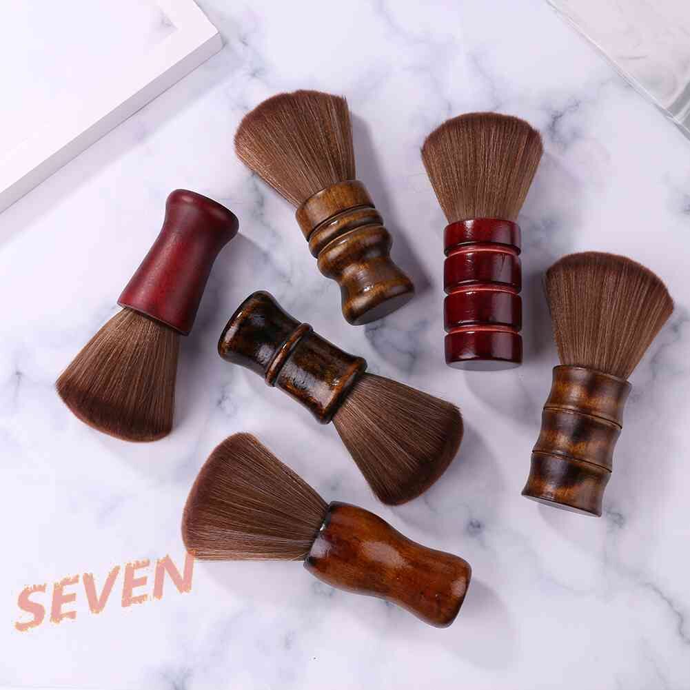 Phủi Tóc Cán Gỗ Cao Cấp Lông Mềm, Cây Phủi Tóc Nam Nữ Chuẩn Salon Tóc.(Ảnh thật)