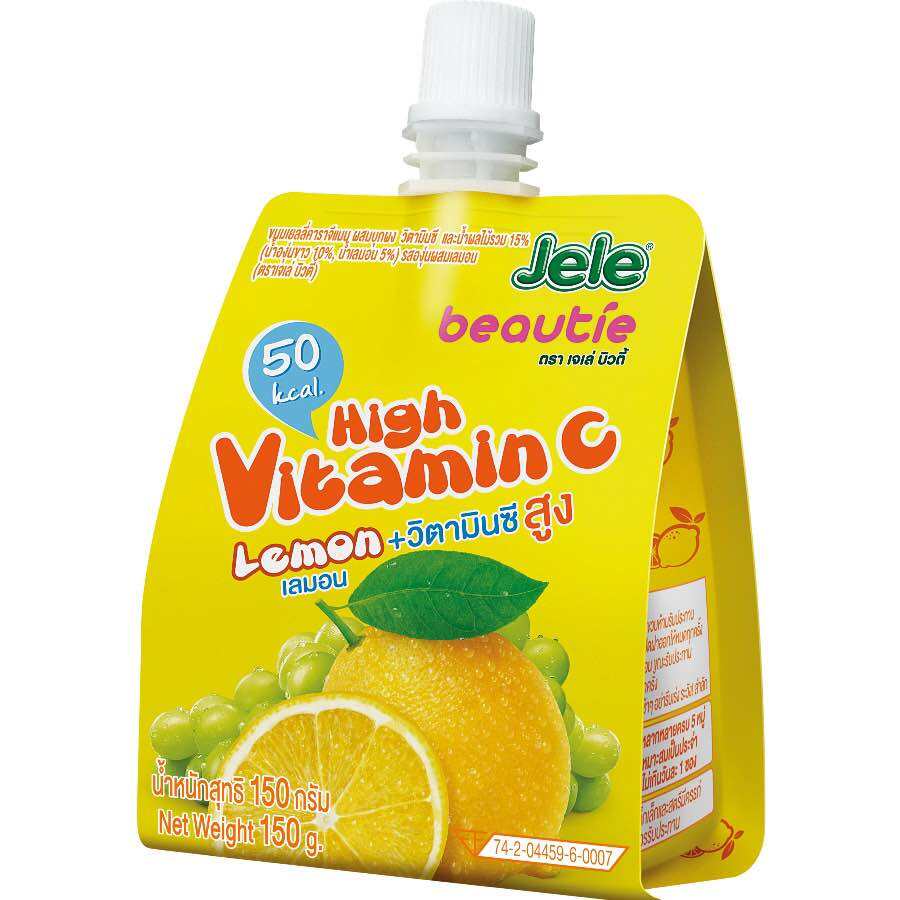 Nước ép trái cây thạch Jele Vitamin C Chanh Muối Jele Beautie Thái Lan 150g