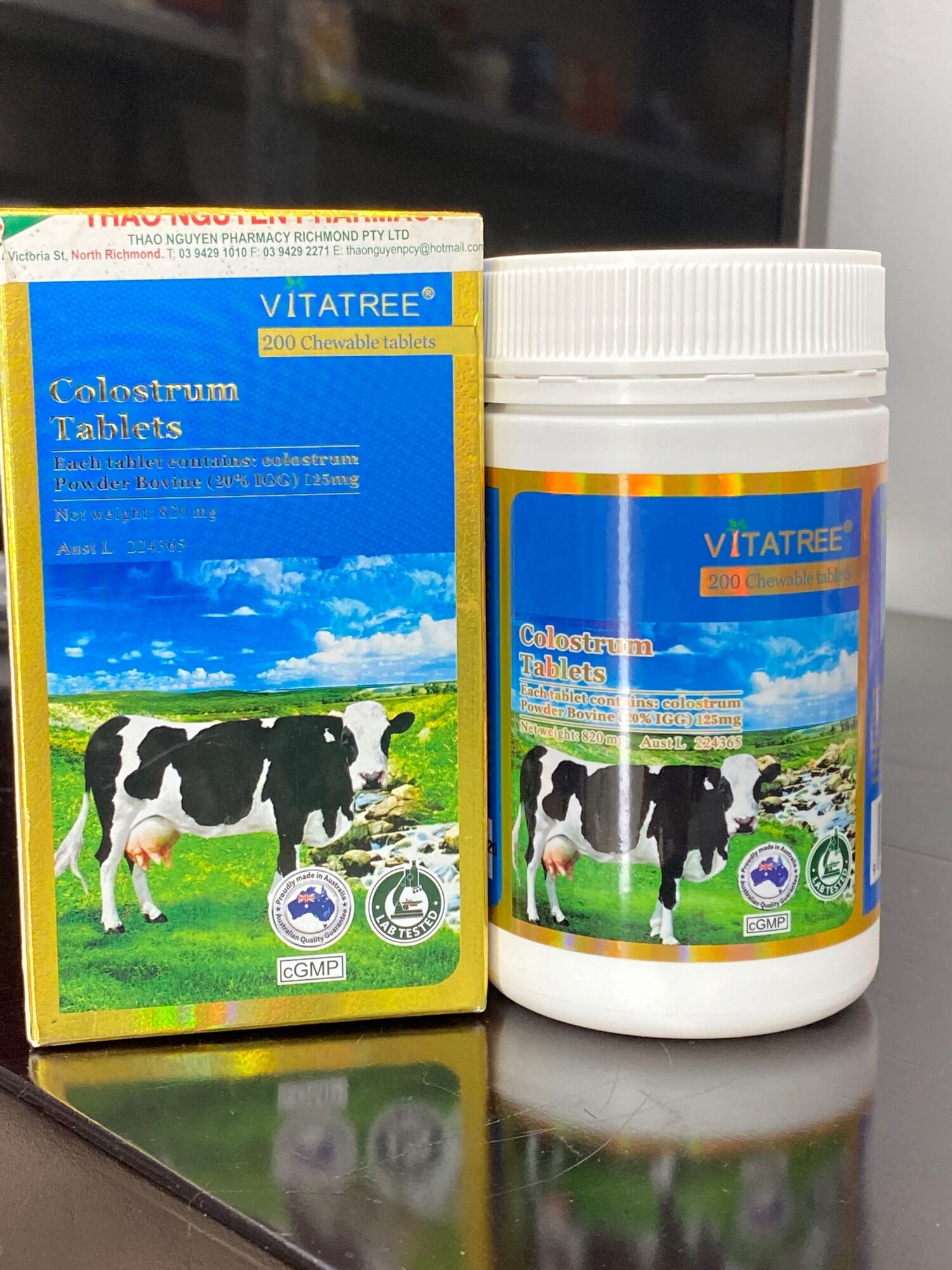 Sữa bò non tăng cường đề kháng Vitatree Colostrum 200 viên