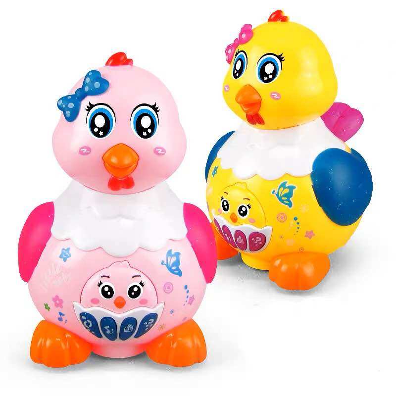 Đồ chơi gà cute đáng yêu đẻ trứng, có đèn nhạc cho bé, tặng kèm pin cho bé yêu của bạn