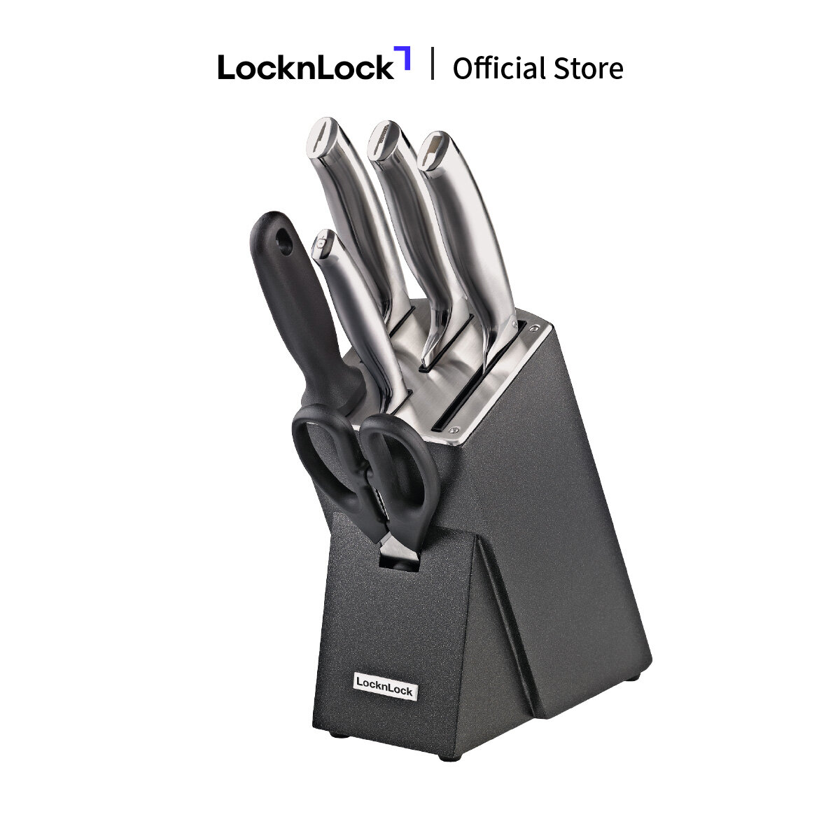 Bộ dao nhà bếp 7 món bằng thép không gỉ LockLock CKK301 thiết kế sang trọng chắc chắn dễ dàng vệ sinh