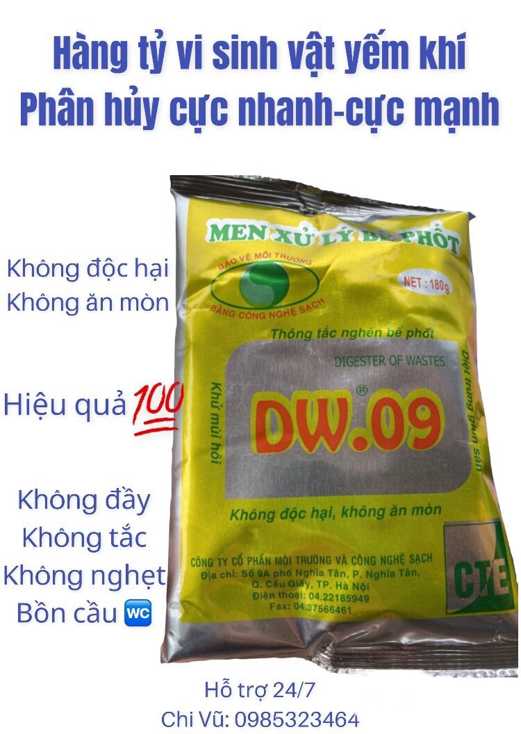 Men Xử Lý Bể Phốt Hầm Cầu Khử Mùi Diệt Trứng Giun Sán Vi Khuẩn DW09