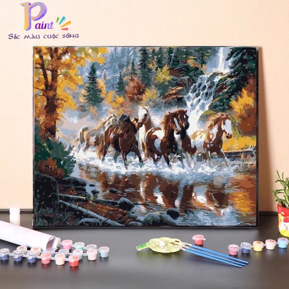 Tranh sơn dầu số hoá, tranh tô màu số hoá paint mã đáo thành công