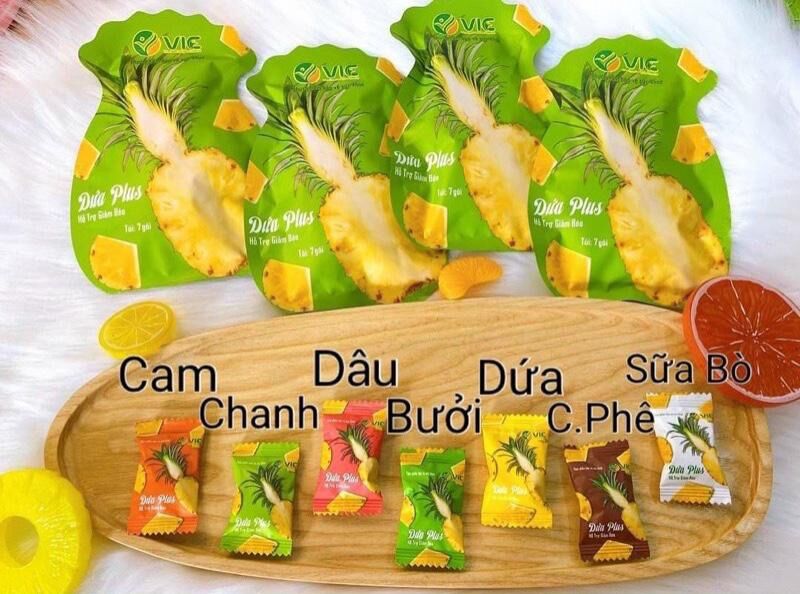 (GIẢM 2-3KG/GÓI)Kẹo dứa gi.ảm cân. Thải mỡ, detox, đẹp da.