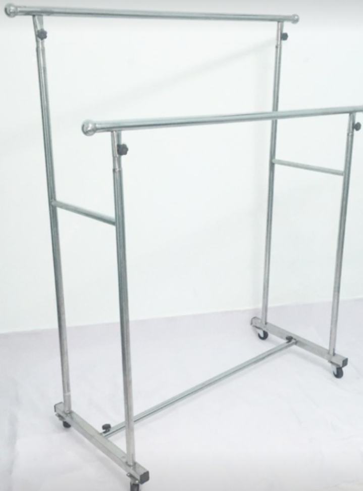 [Siêu Rẻ]Sào phơi đồ đôi chân vuông Inox 100% chắc chắn ko gỉ sét