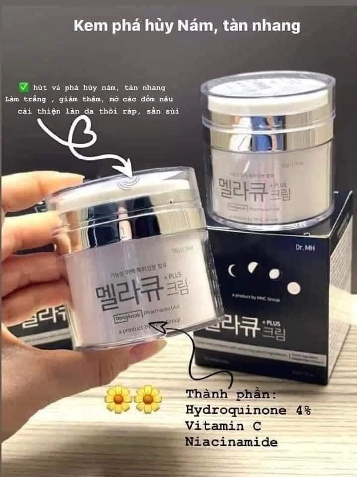 Kem dưỡng trắng da mờ nám Mela Q Plus Hàn Quốc Kem dưỡng ẩm màu
