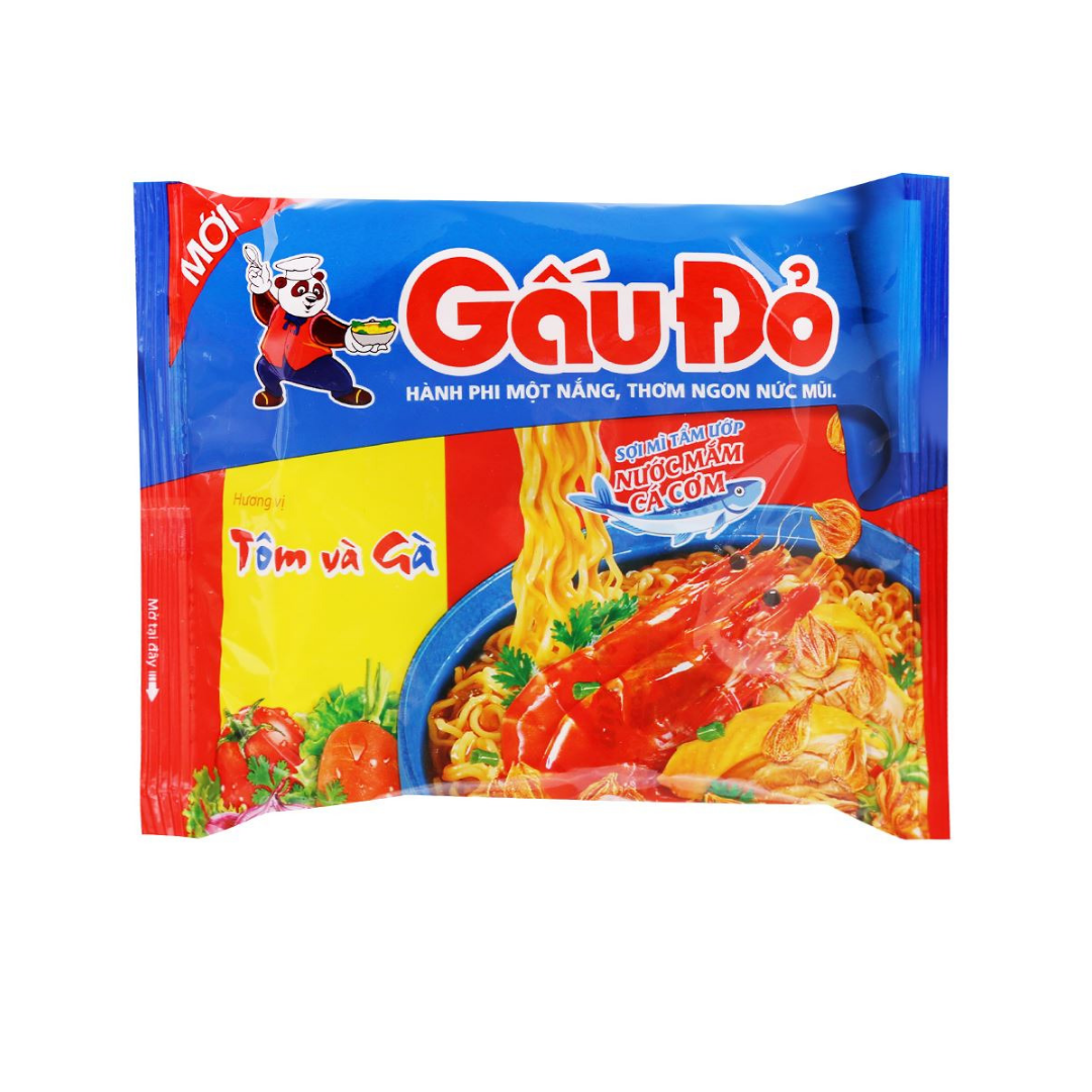 Combo 5 gói mì tôm gấu đỏ tôm gà 63g