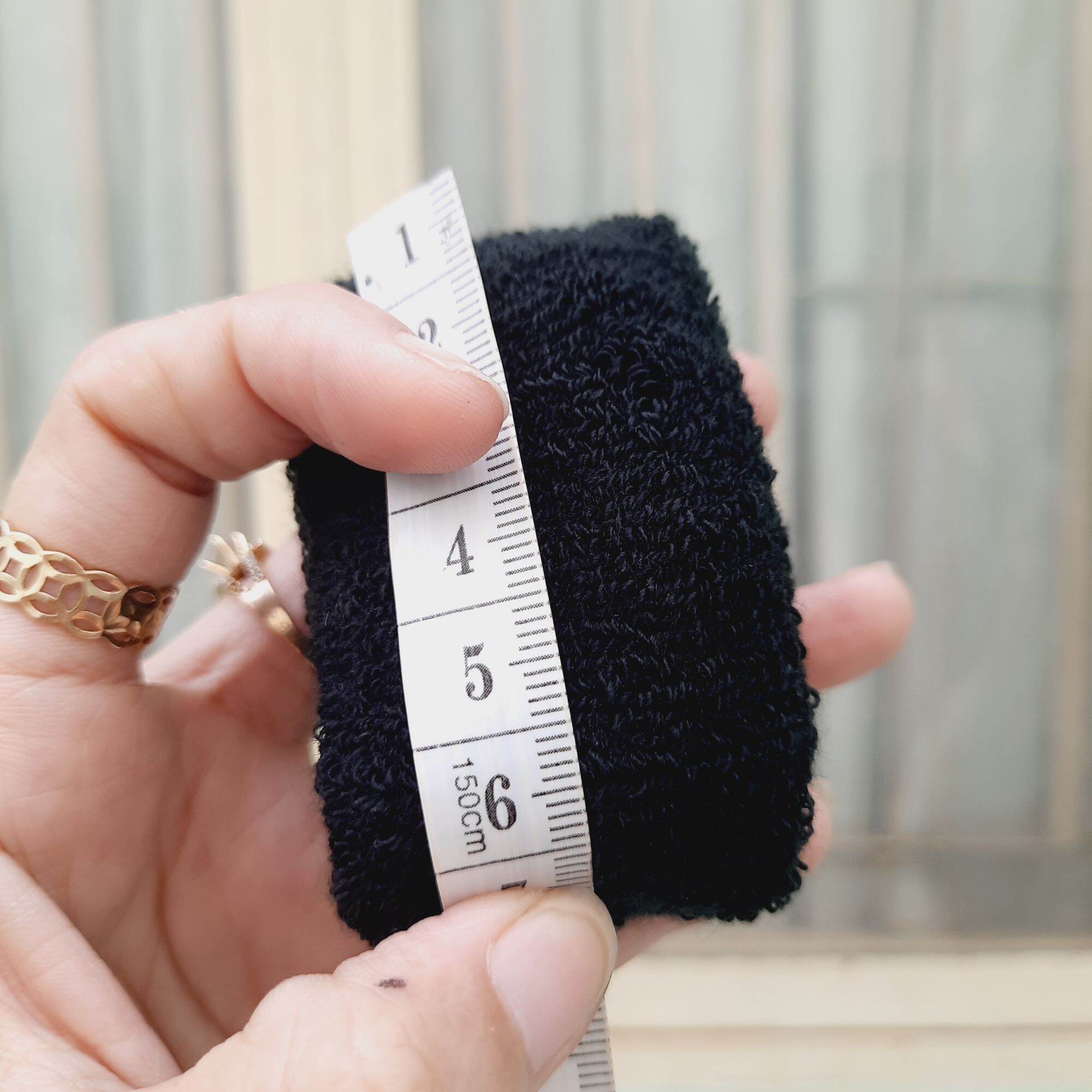 Túi 6 Len cột tóc đen loại dày trơn mã 340 (Kt: bản 4-4.5cm)