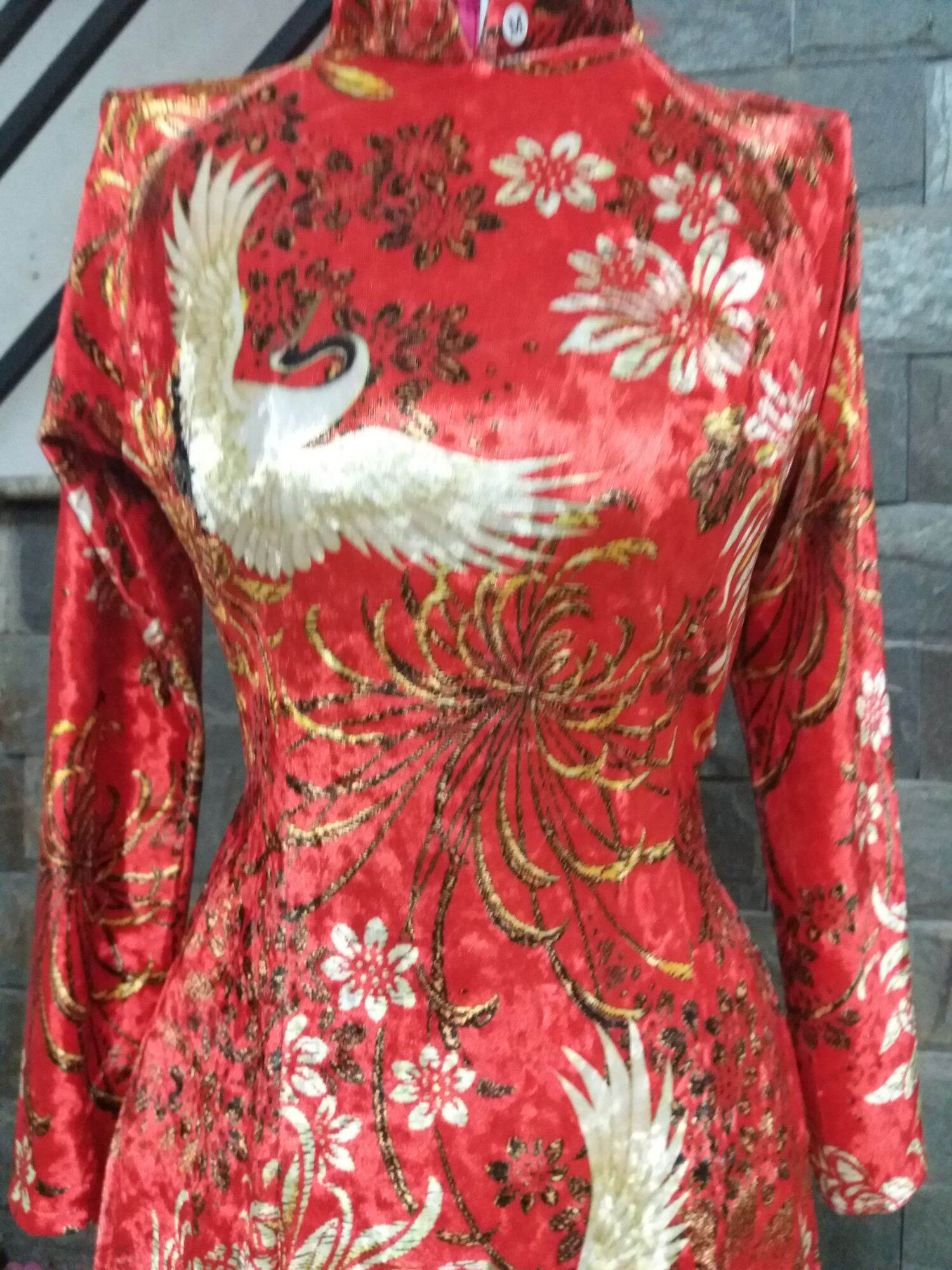 Áo dài nhung cao cấp