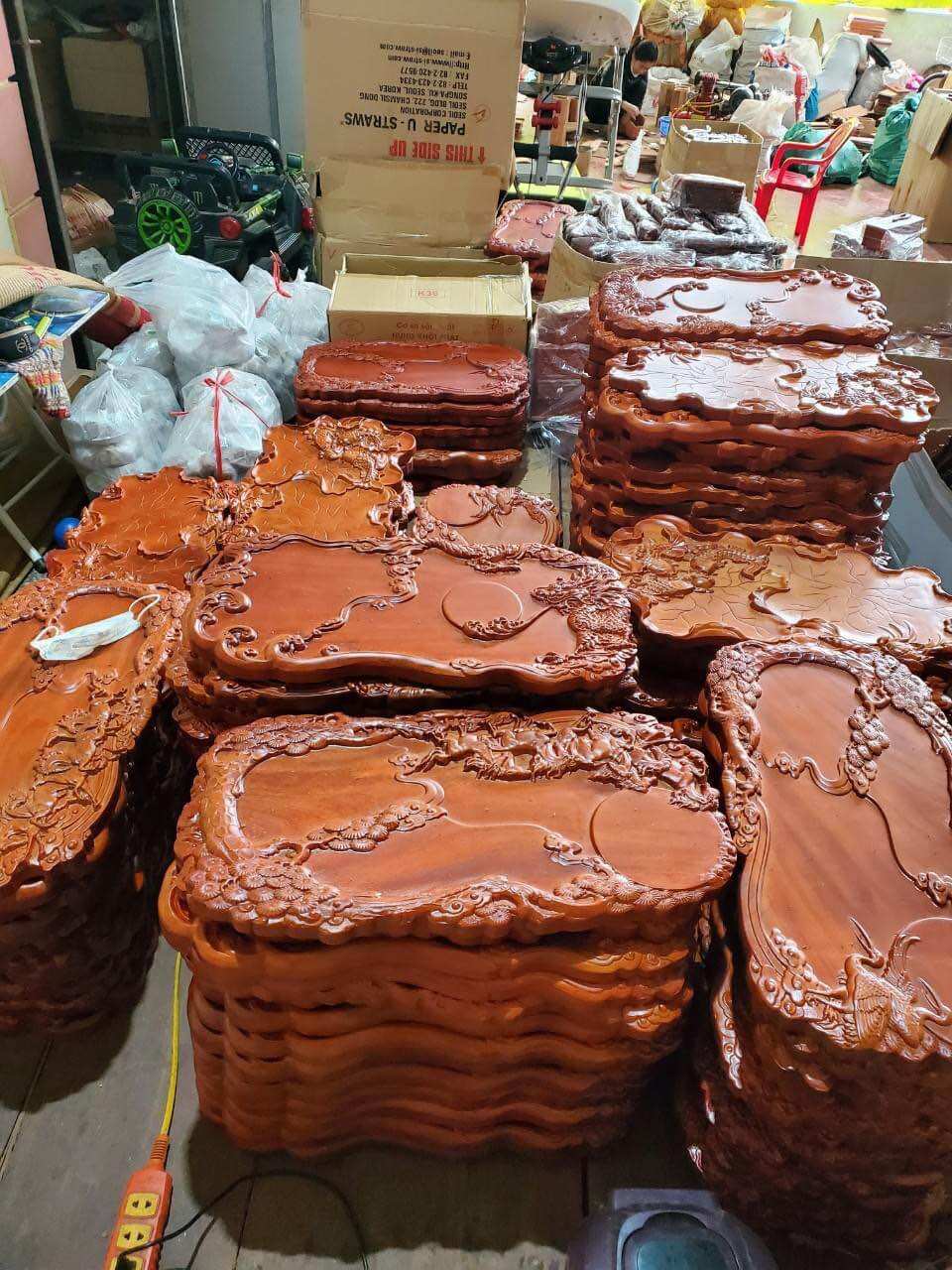 Khay trà gỗ ngũ rồng hàng đẹp ( mỗi khay )