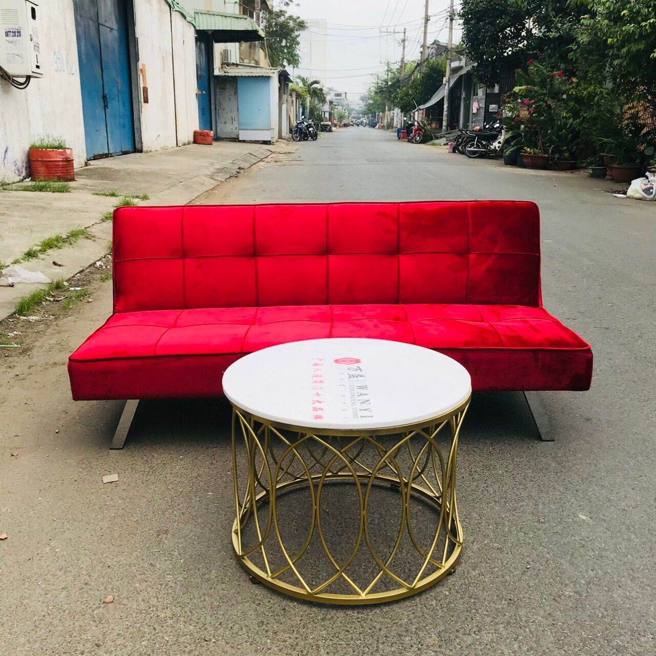 Bàn trà mặt đá tròn/ bàn sofa