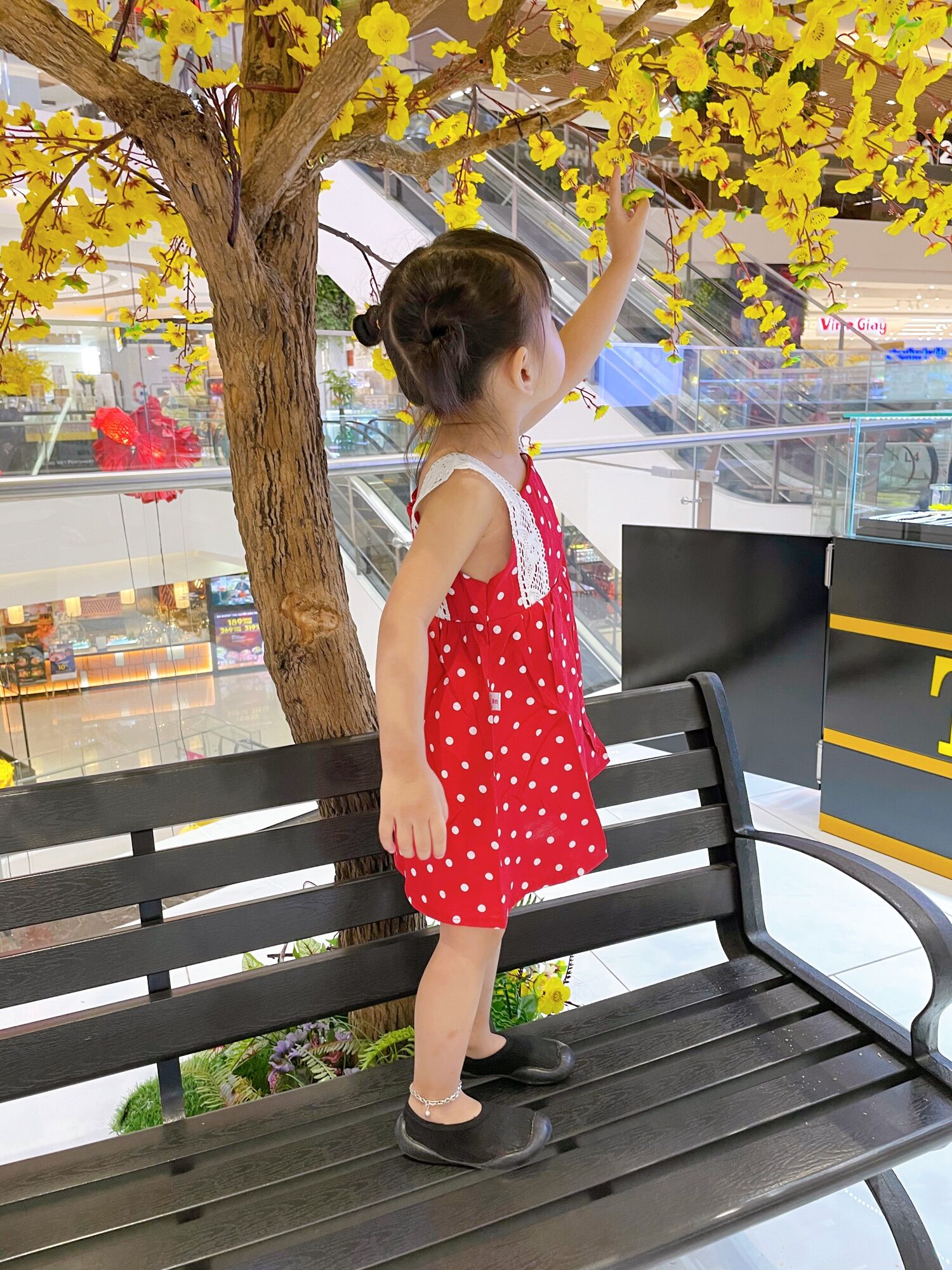 Đầm Đỏ Chấm Bi Dành Cho Bé Gái size 1T- 6T Bibo Store