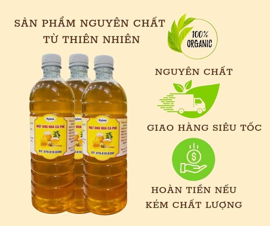 Mật ong hoa cà phê nguyên chất Daklak chai 1 lít