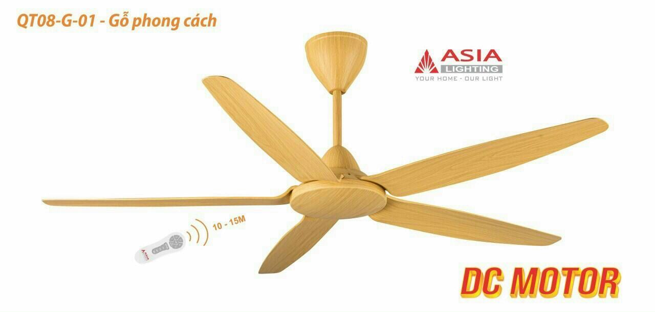 Quạt trần 5 cánh điều khiển từ xa động cơ DC tiết kiệm điện hàng chính hãng