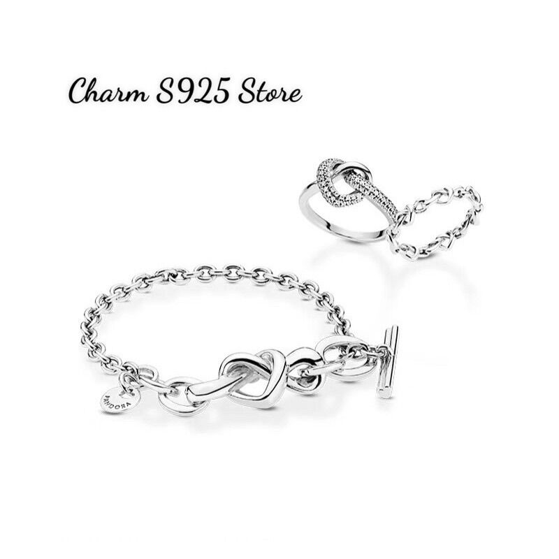 NHẪN ĐEO TAY PAN ALE TIM ĐÍNH ĐÁ BẠC S925