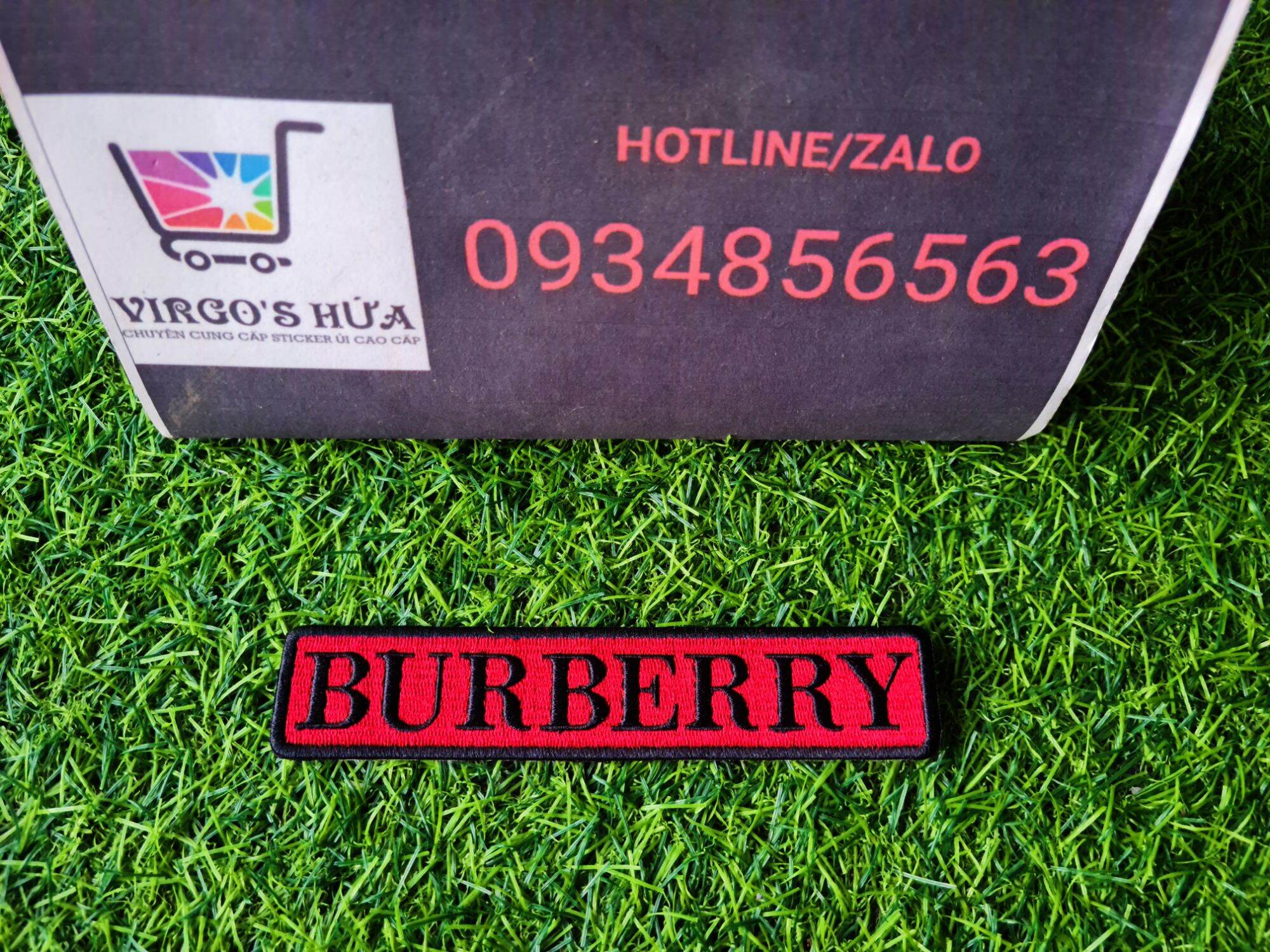 Sticker logo patch thương hiệu b u r e r r y thêu ủi cao cấp dg ms774ru