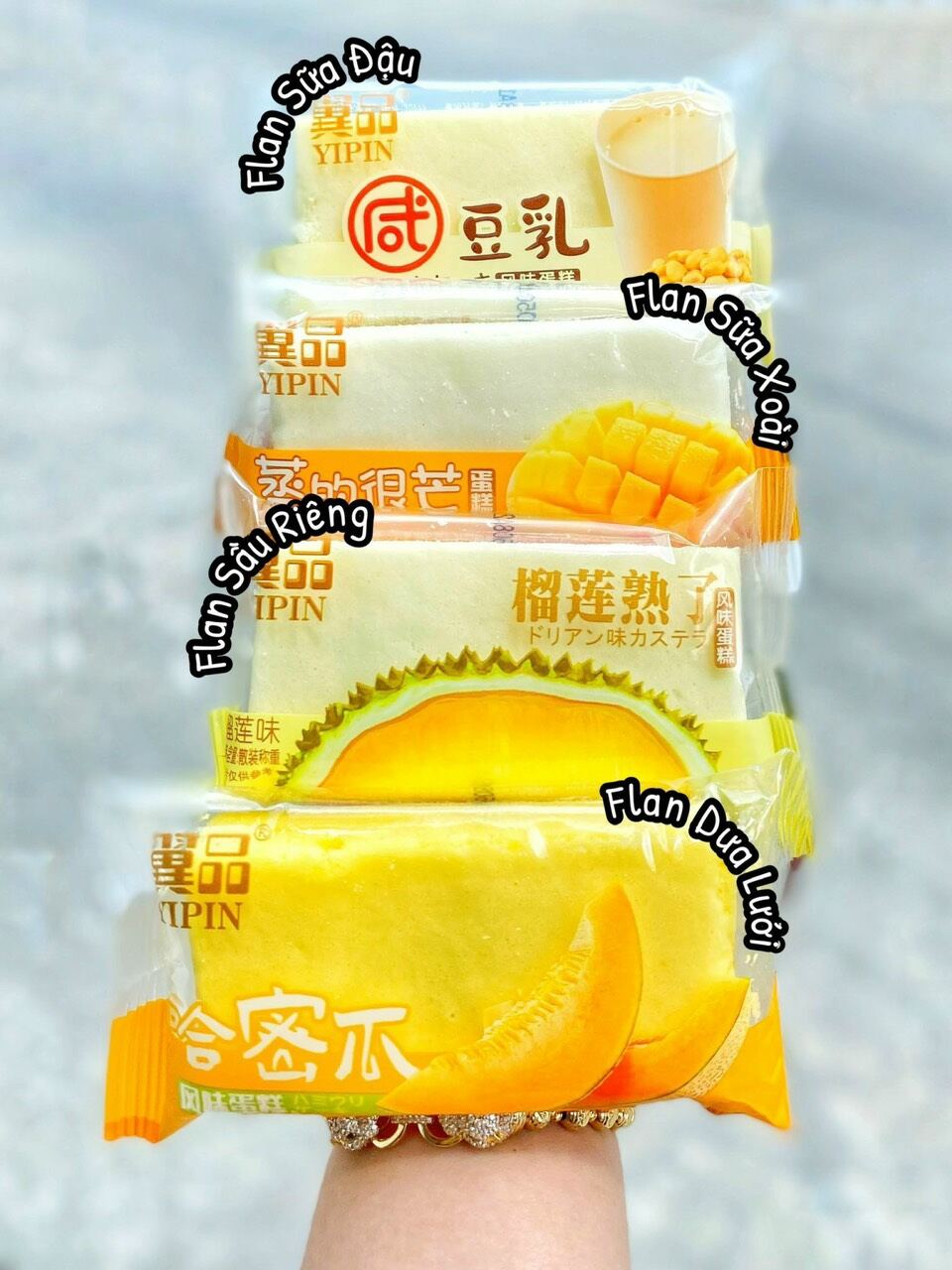15 cái bánh bông lan mềm yipin đủ 4 vị