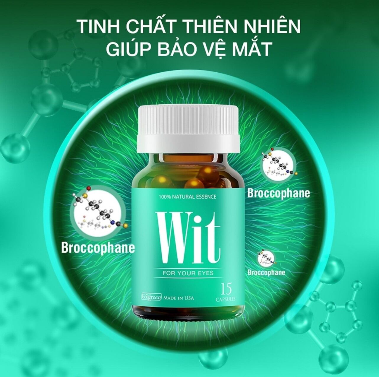 Viên uống bổ sáng mắt wit 15 viên cải thiện mờ mắt mỏi mắt chảy nước mắt chính hãng