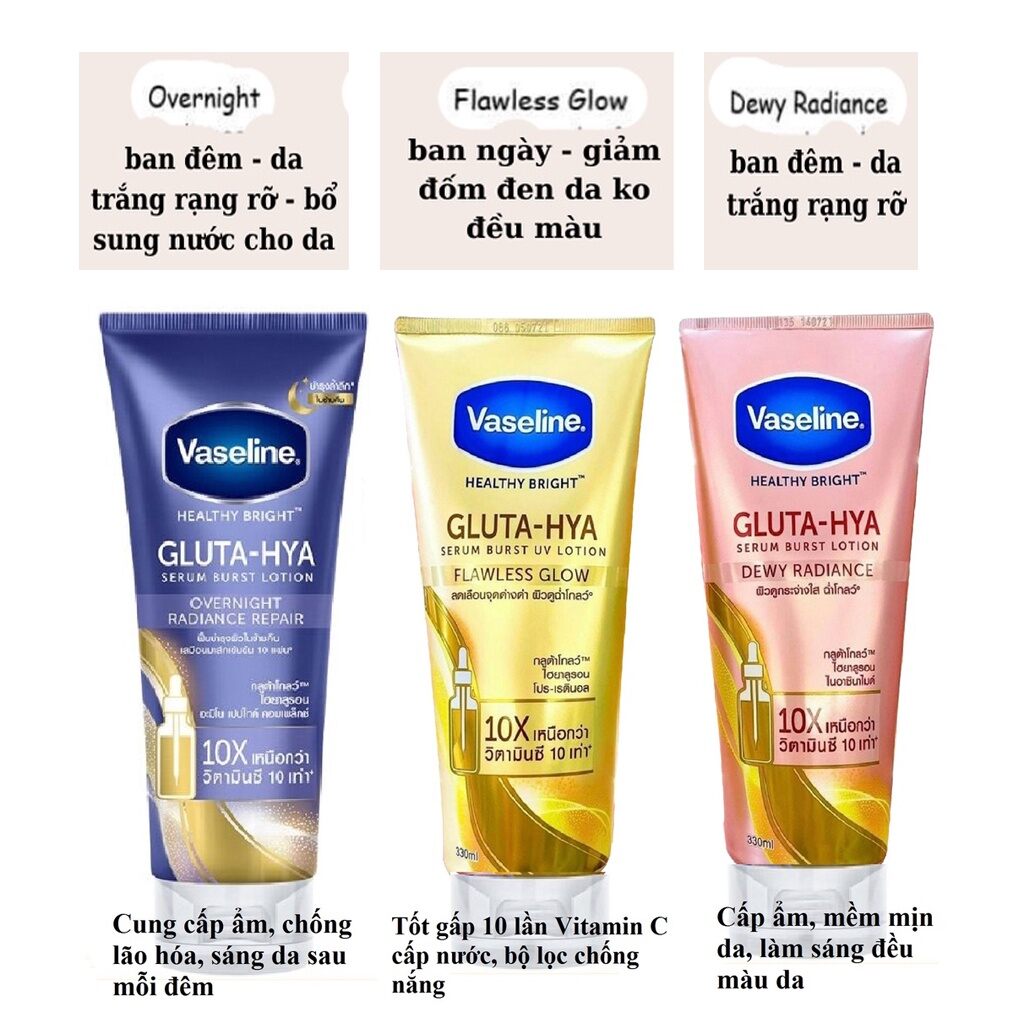 Sữa dưỡng thể Vaseline Gluta Hya serum 10x Thái Lan