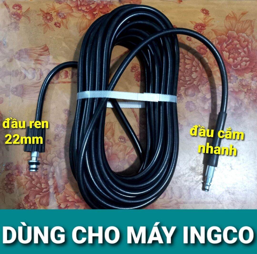 dây rửa xe cho máy rửa xe ingco, dây xịt rửa xe ingco, dây xịt rửa cao áp ingco, vòi xịt rửa xe ingco ( tặng 3 roăng đầu dây cắm nhanh dự phòng  )
