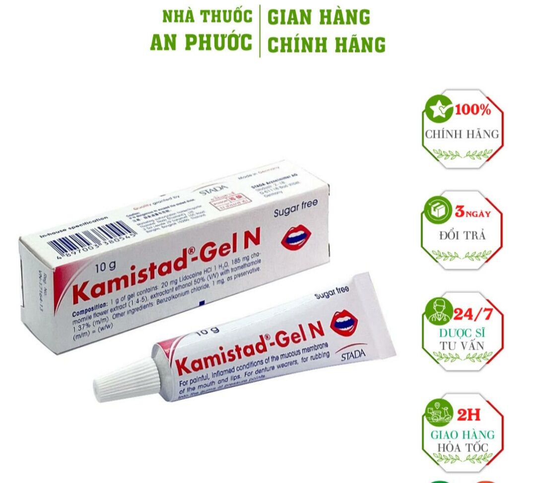 Kamistad gel- n bôi nhiệt miệng vi.êm nướu chân răng tuýp 10g