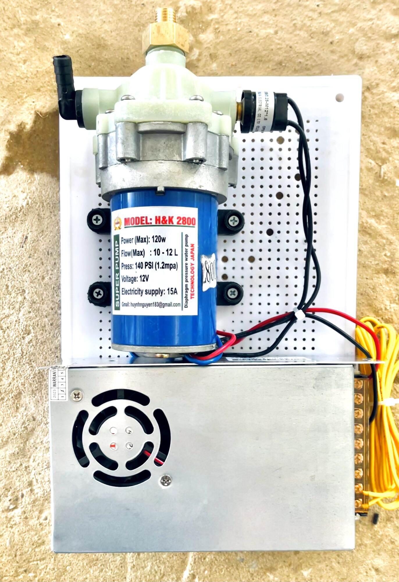 Máy bơm áp lực 12v Model 2800 120w siêu khoẻ phun sương, phun thuoc, tưới cây, rửa xe