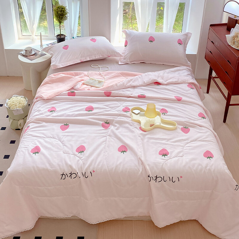 Chăn Điều Hòa Cotton Giặt Nước Chăn Mát Mùa Hè Chăn Mỏng Ruột Chăn Xuân Thu Mùa Hè Cho Trẻ Em Ký Túc Xá Mùa Hè Có Thể Giặt Máy