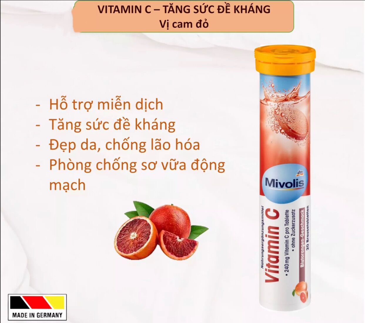 𝐕𝐈𝐄̂𝐍 𝐒𝐔̉𝐈 MIVOLIS CUNG CẤP VITAMIN C