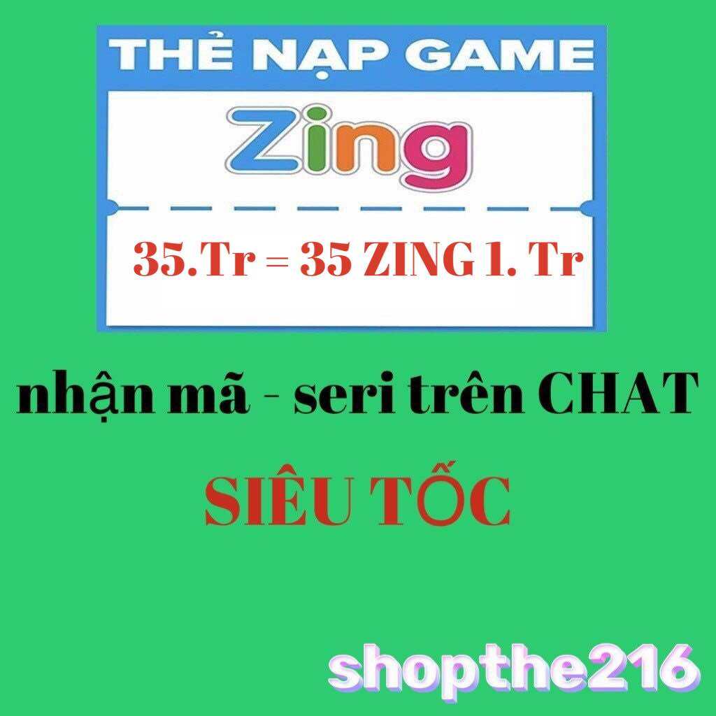 Mã Thẻ ZING- thời gian xử lý dưới 5 phút