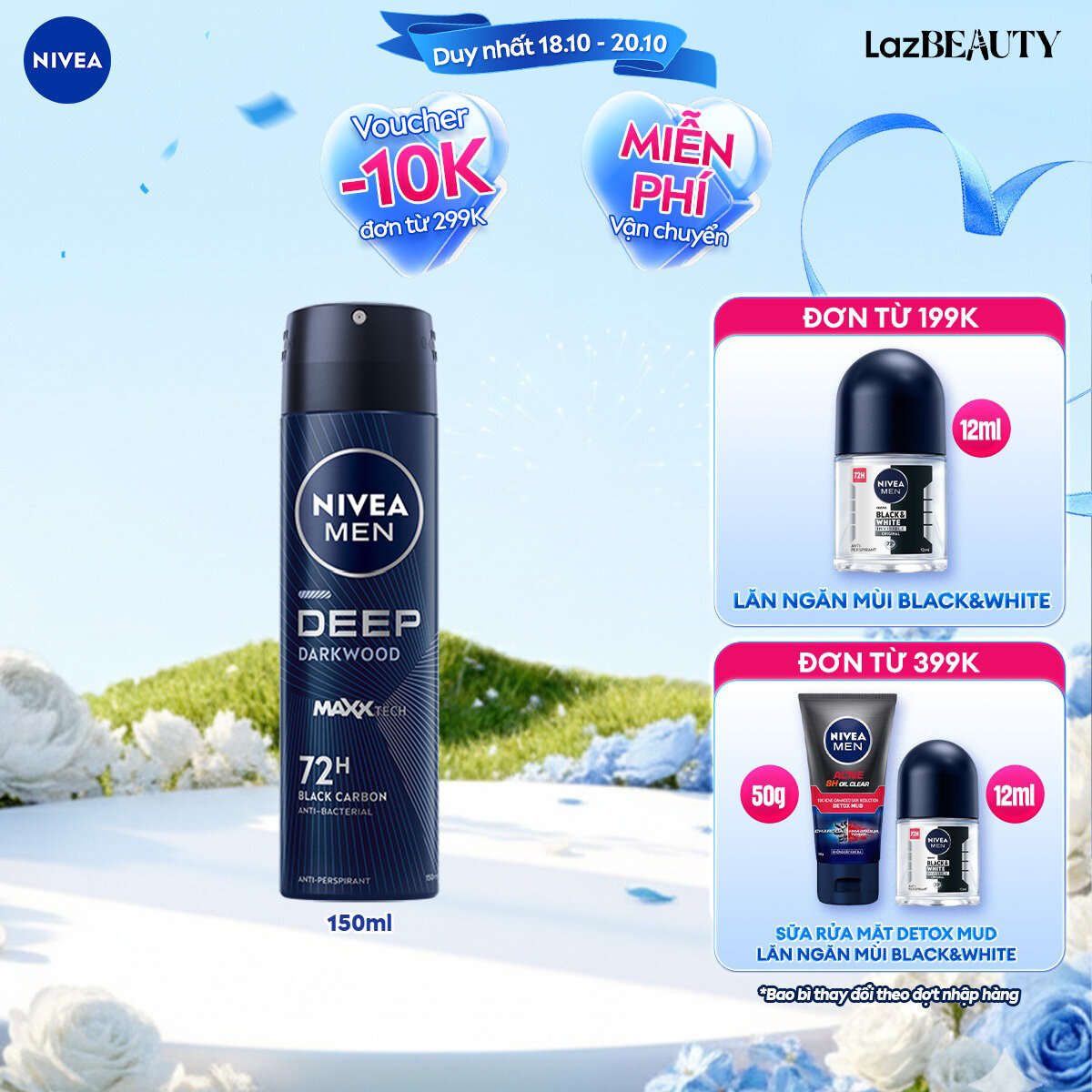 Xịt Ngăn Mùi NIVEA MEN Deep (150 ml) - 80027/85367/85371