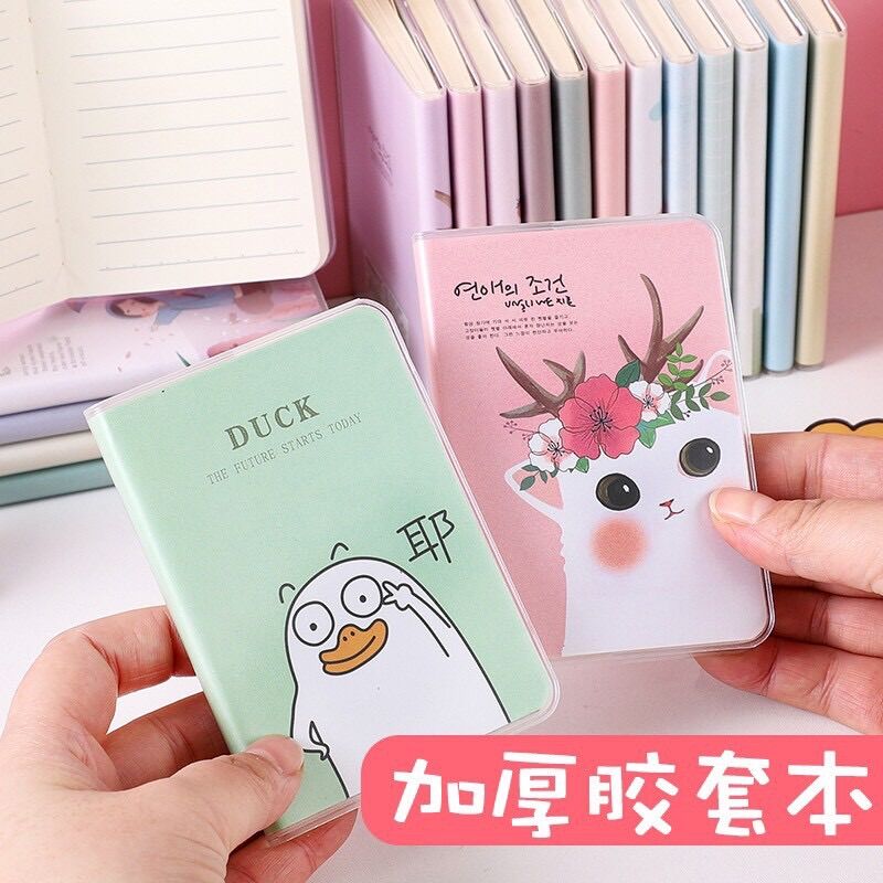 Combo 3 quyển Sổ Tay Ghi Chép Nhiều Hình Dễ Thương Bìa Chống nước