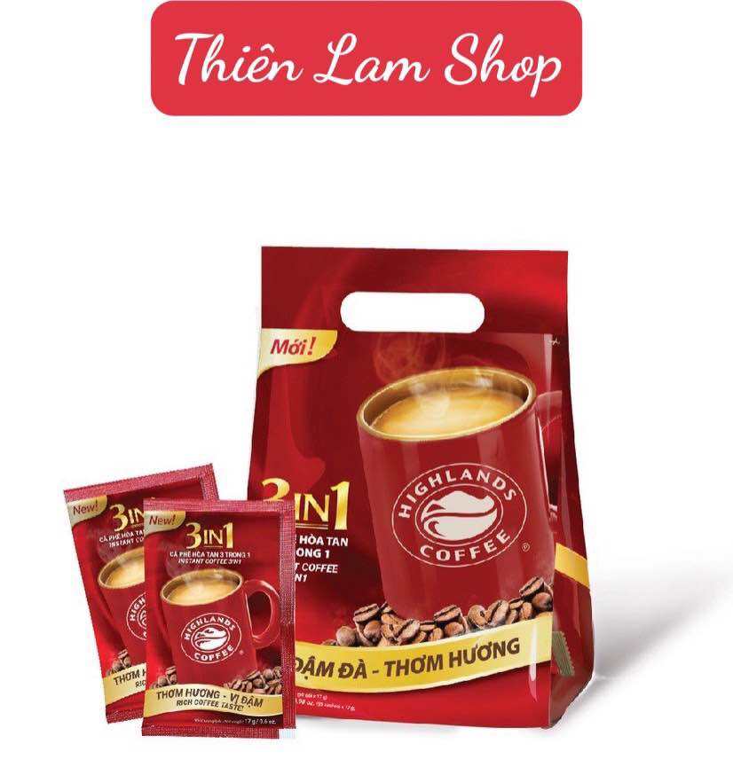 Cà phê sữa hòa tan 3in1 Highlands Coffee bịch 50 gói*17g (Date 2027)