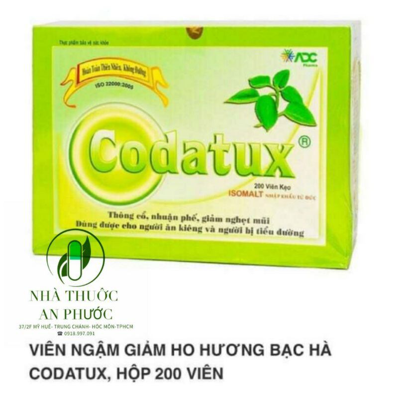 Kẹo Ngậm Ho Long Đờm Codatux 200 viên