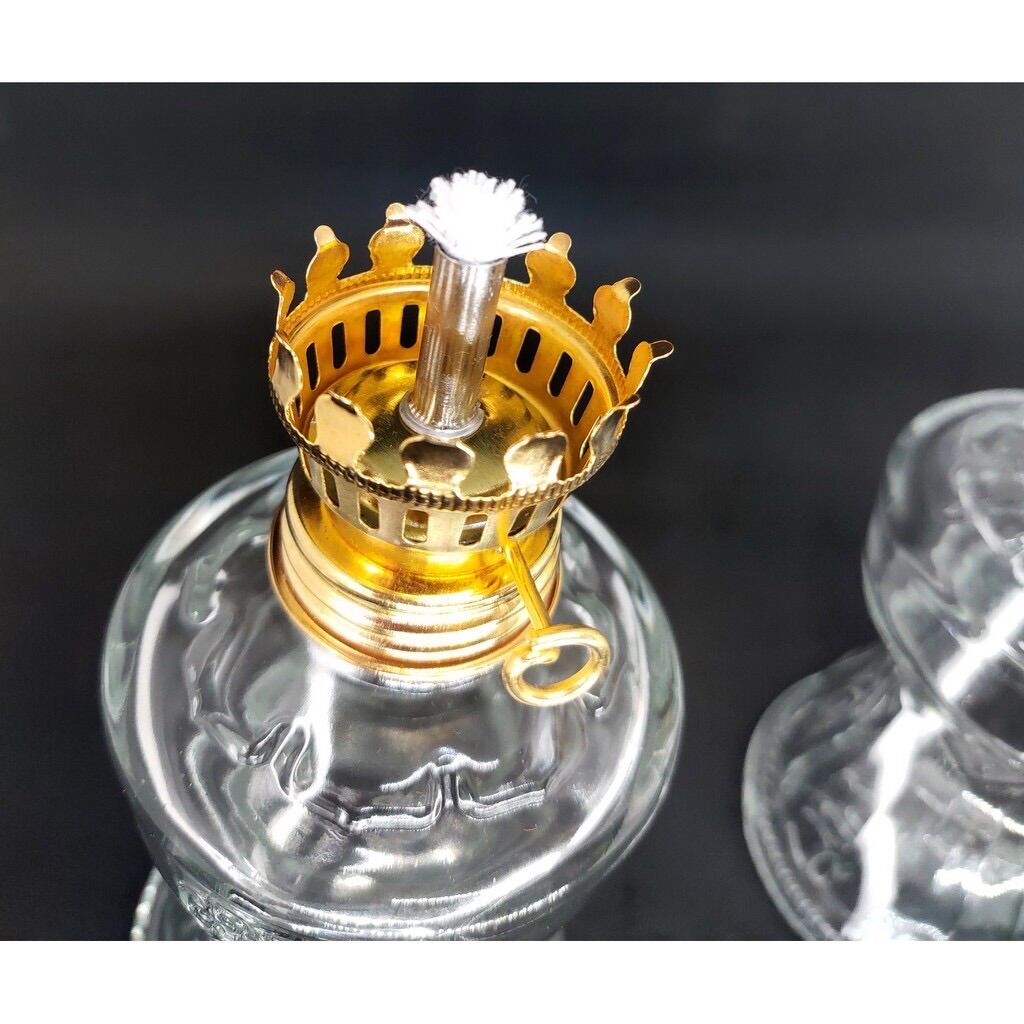 Đèn Thờ Thuỷ Tinh Màu Trắng Đốt Dầu ( 1 Đôi)
