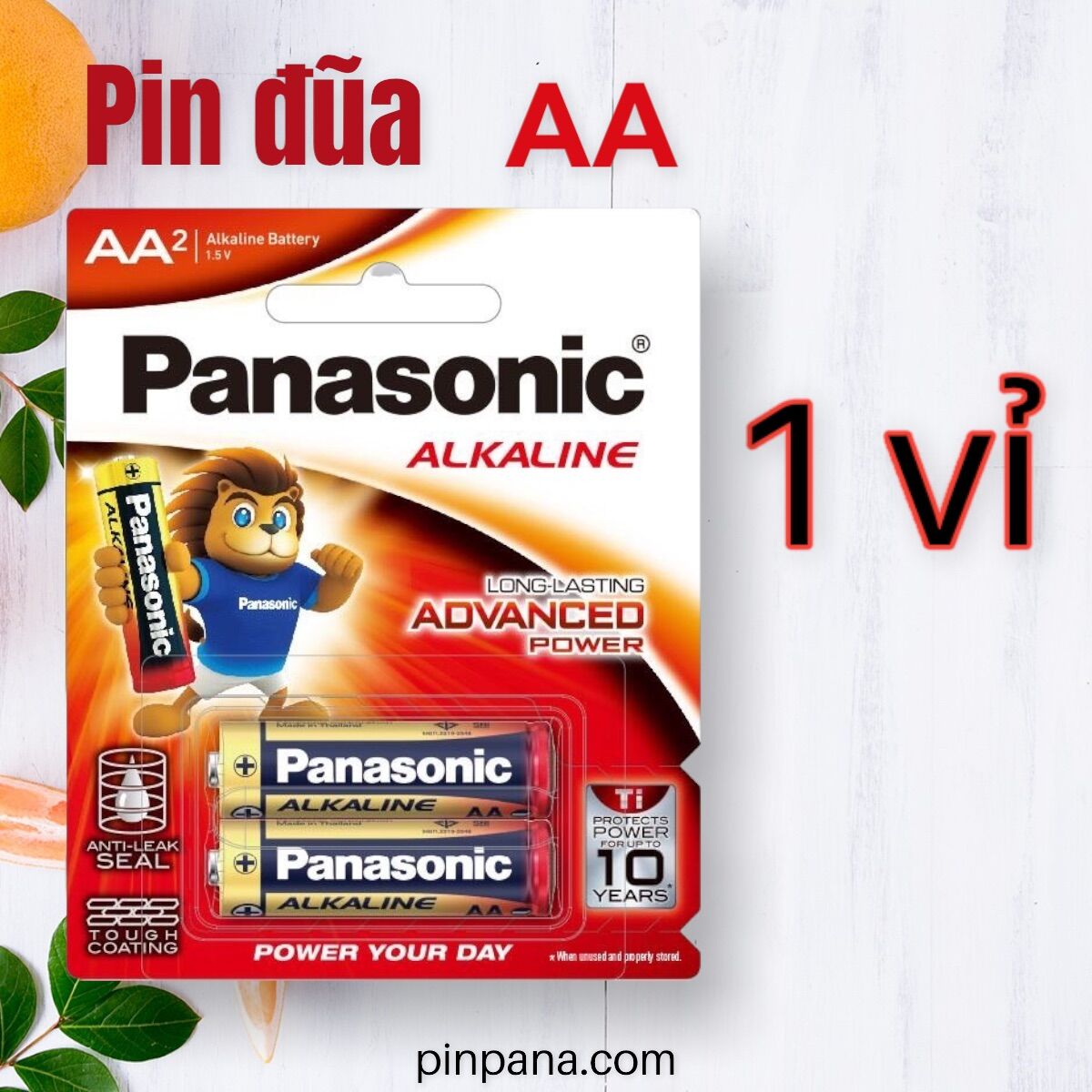 Pin kiềm Alkaline Panasonic AA LR6T/2B (1 vỉ)