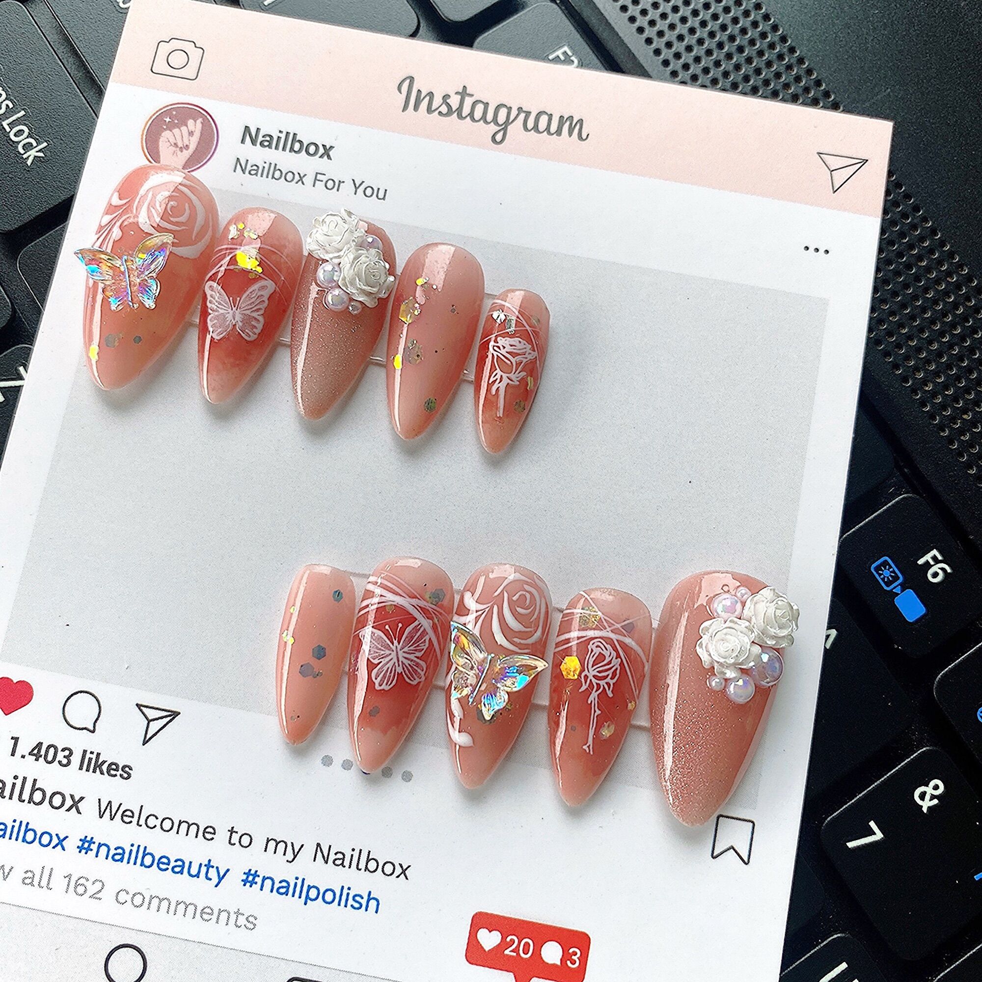nailbox thiết kế mẫu cô dâu