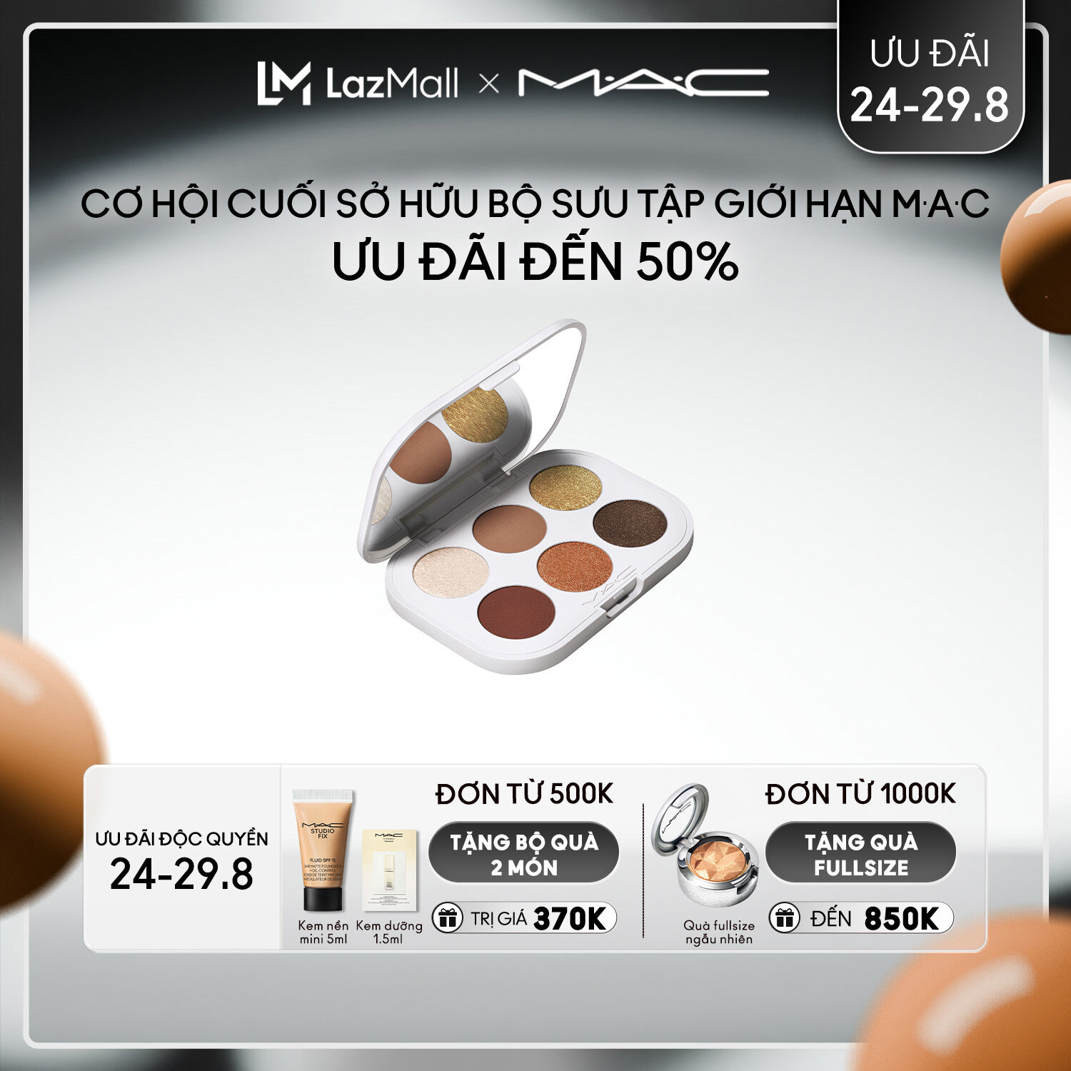 Bảng màu mắt phiên bản đặc biệt của MAC / Phấn mắt bền màu lên đến 8 giờ - Bảng màu mắt Squall Goals x 6