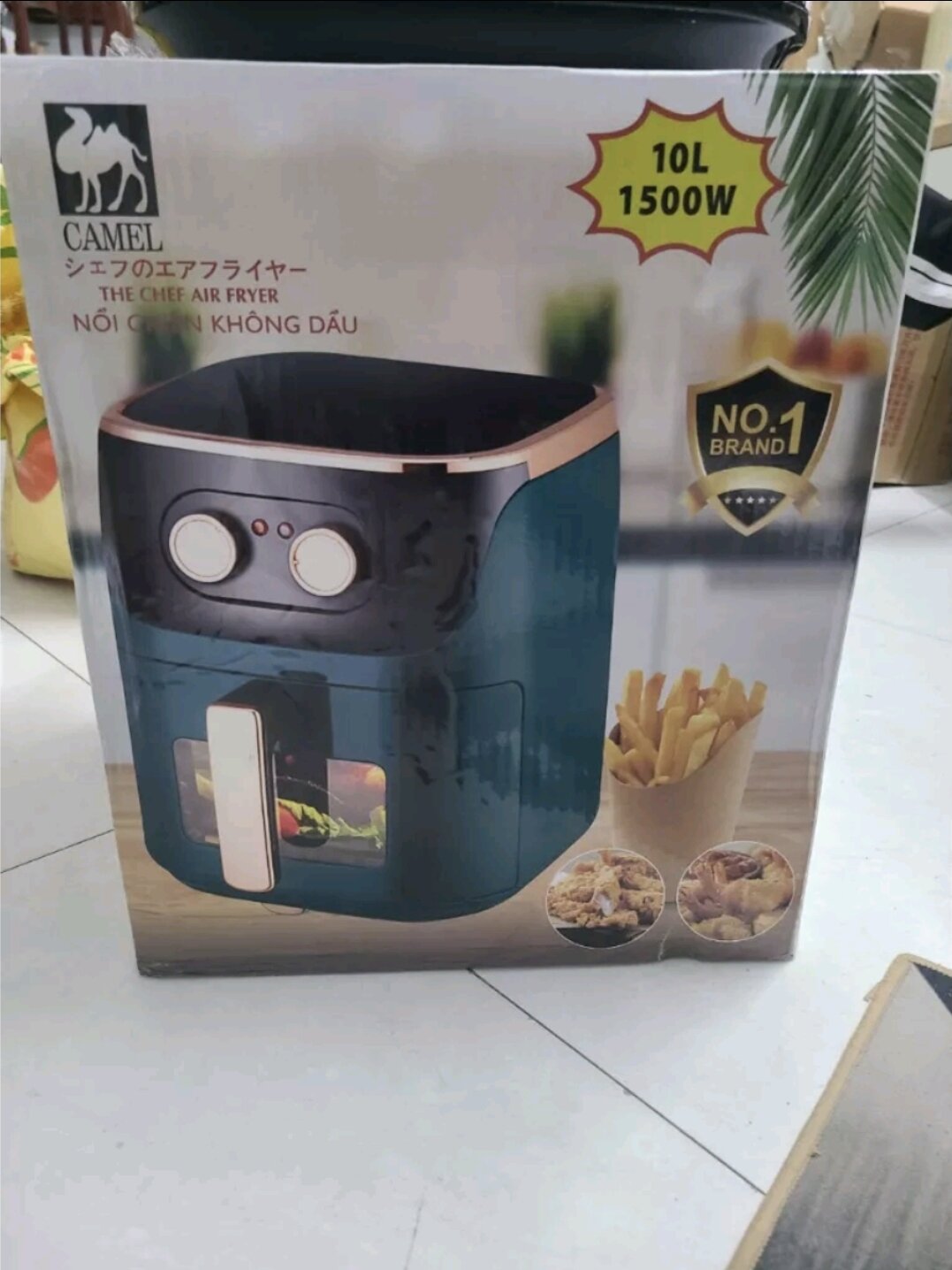 Nồi chiên không dầu camel 10L mặt kính