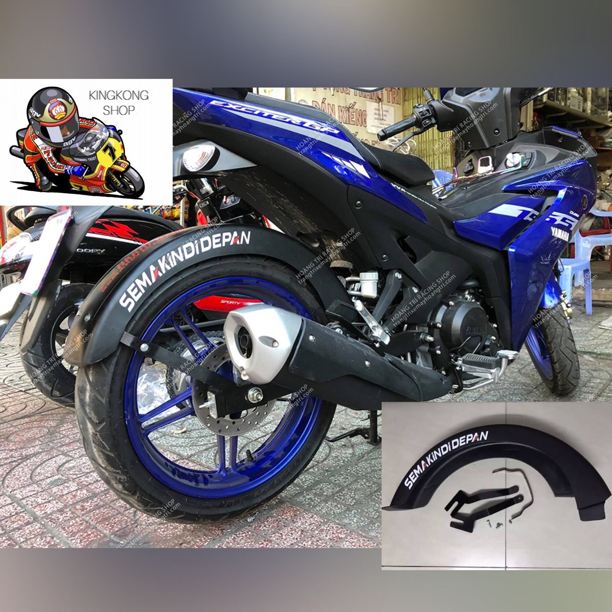 Chắn bùn Exciter 155 màu xanh