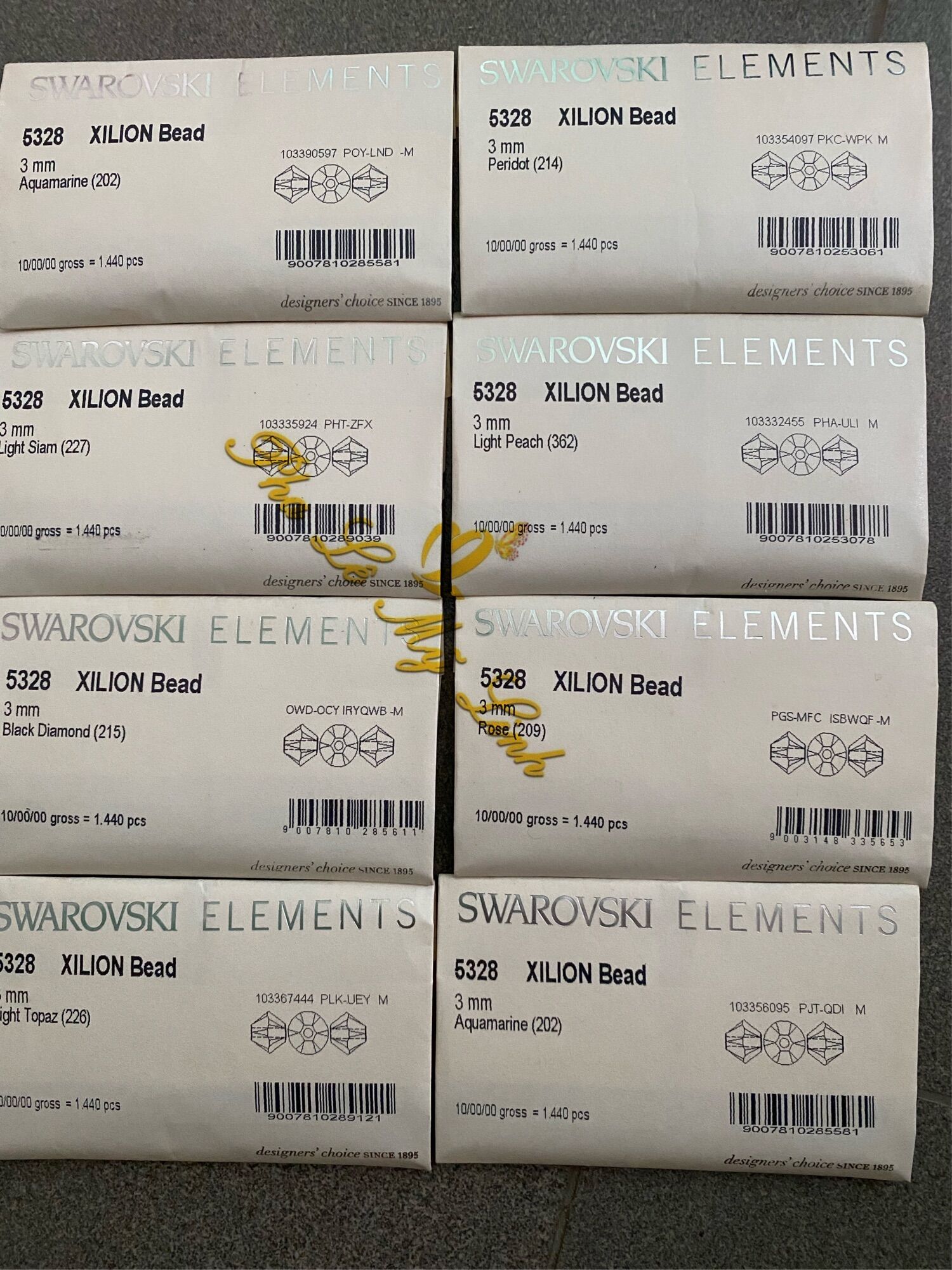 50 viên pha lê Swarovski nón 3mm