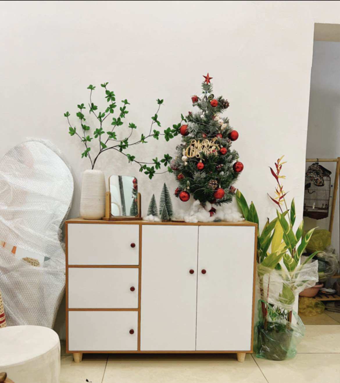 Ship hoả tốc - Tủ gỗ để đồ nhiều ngăn sang trọng - Tủ gỗ decor dài 1m