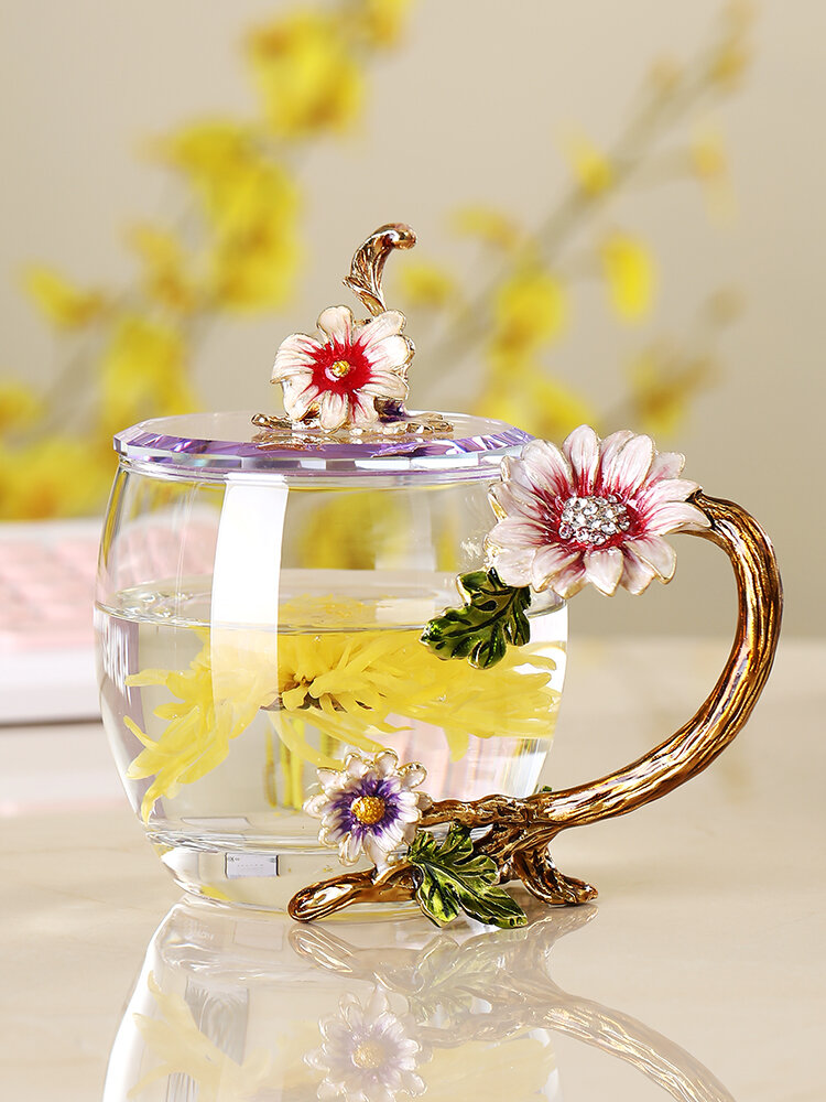 Enamel Colored Glass Cup For Women As High-Quality Gift