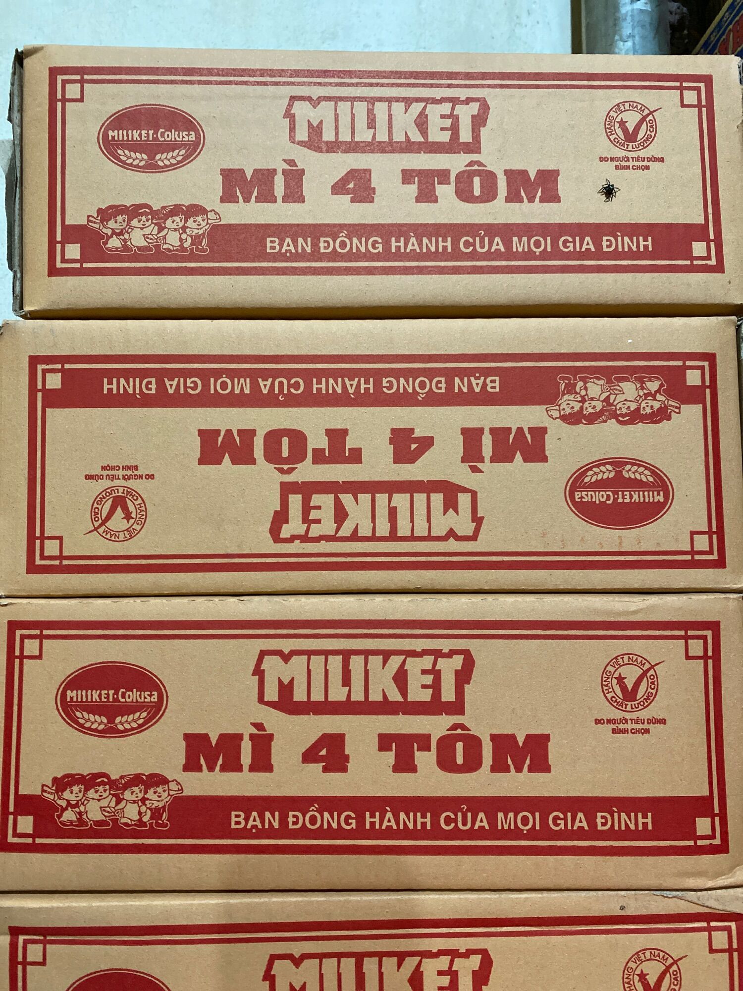 Mỳ miliket 4 tôm thùng 30 gói x 80 gam