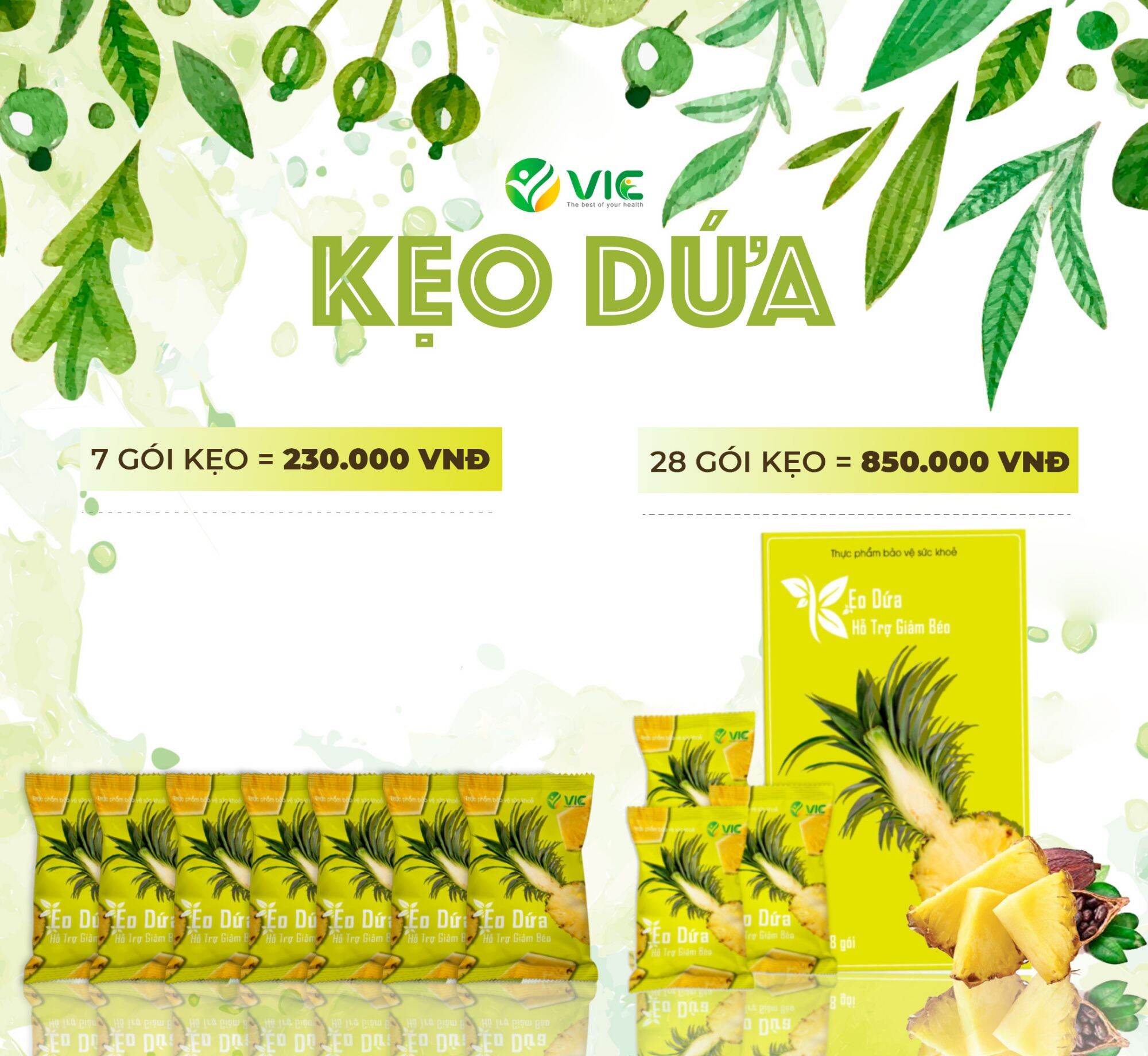Kẹo dứa giảm cân dùng thử chỉ 35k