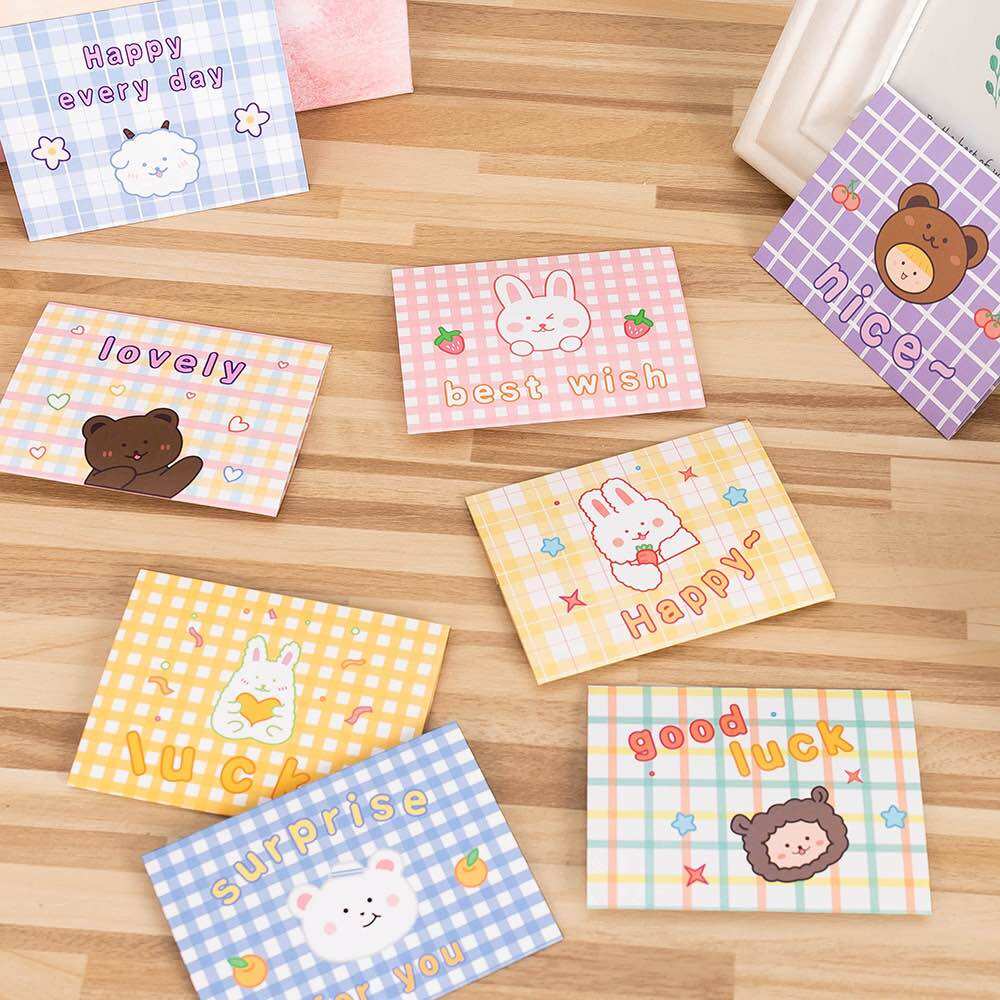 Thiệp nhỏ ghi lời chúc gấu cute