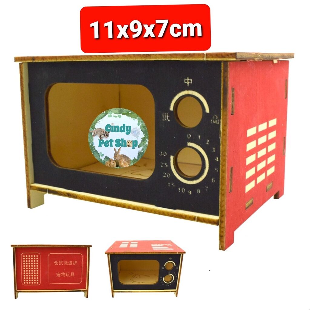 Tivi gỗ ép đồ chơi trang trí chuồng cho Hamster
