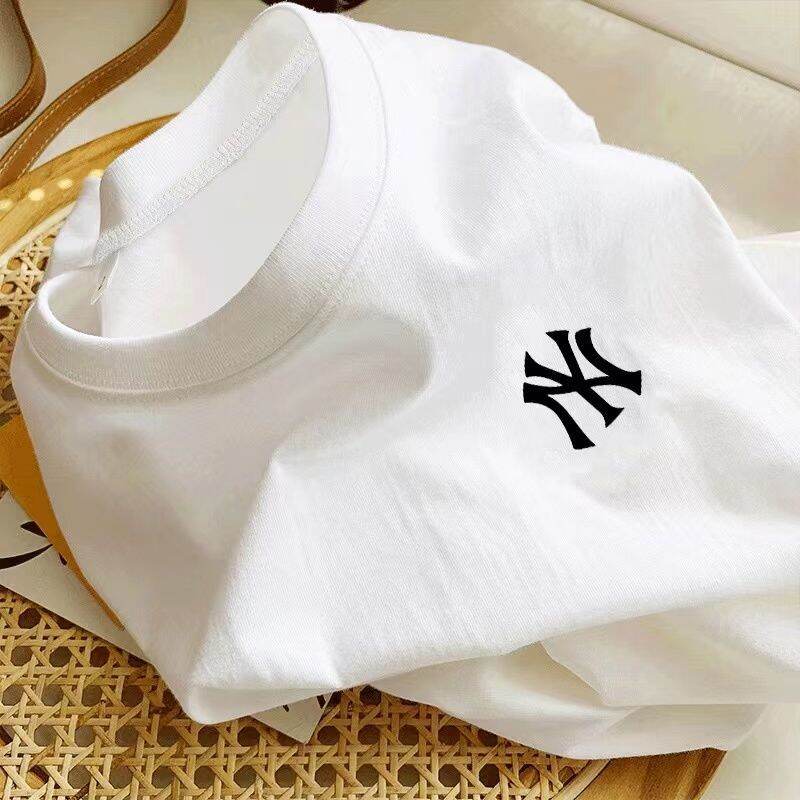 Áo Phông Cộc Tay Cổ Tròn Rộng Rãi Màu Trơn Cotton Trọng Lượng Nặng Mùa Xuân Hè Áo Hoodie Trang Phục Cặp Đôi Nữ Áo Áo Mặc Trong Phối Trong
