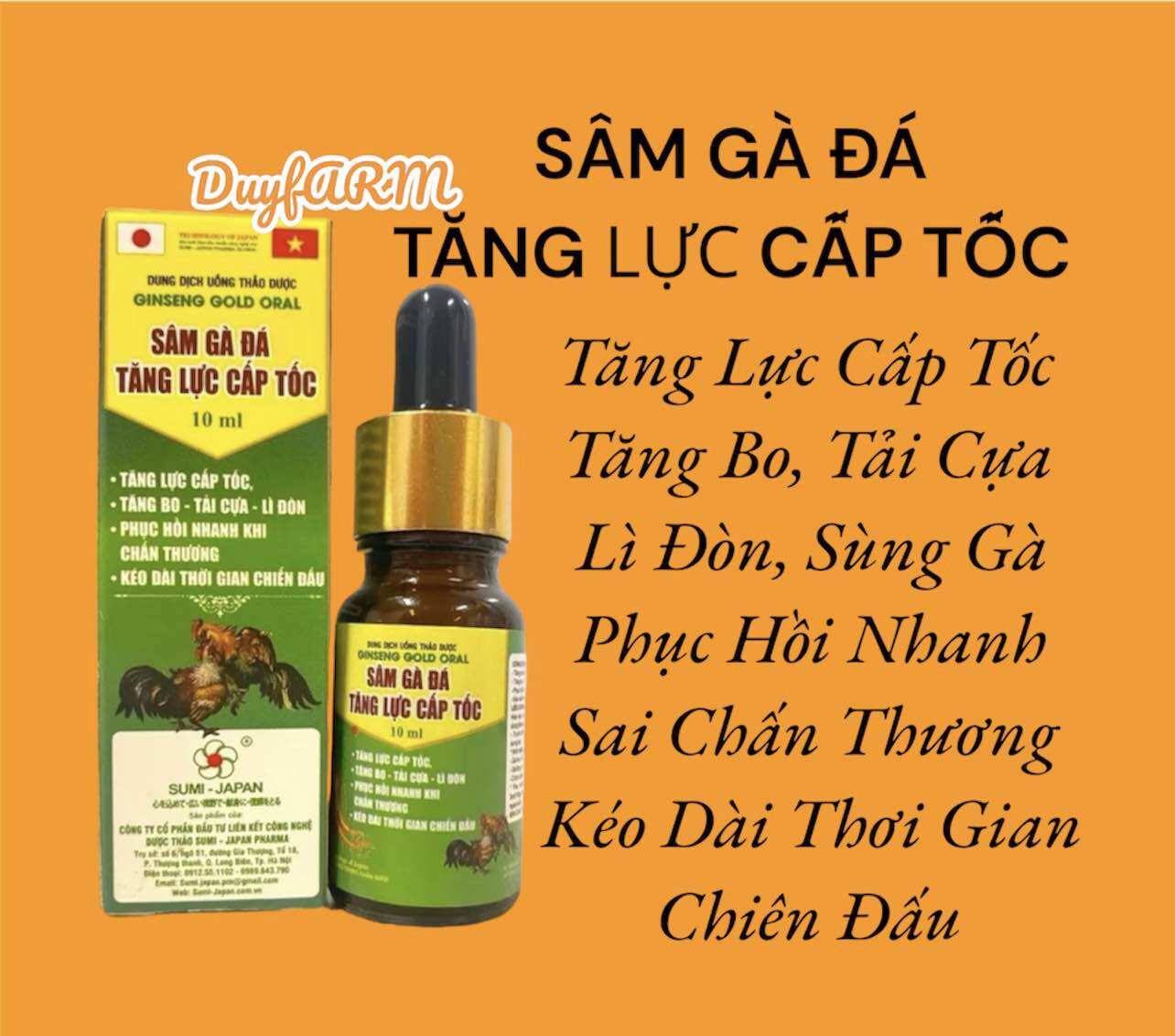 Sâm gà đá tăng lực cấp tốc 10ml